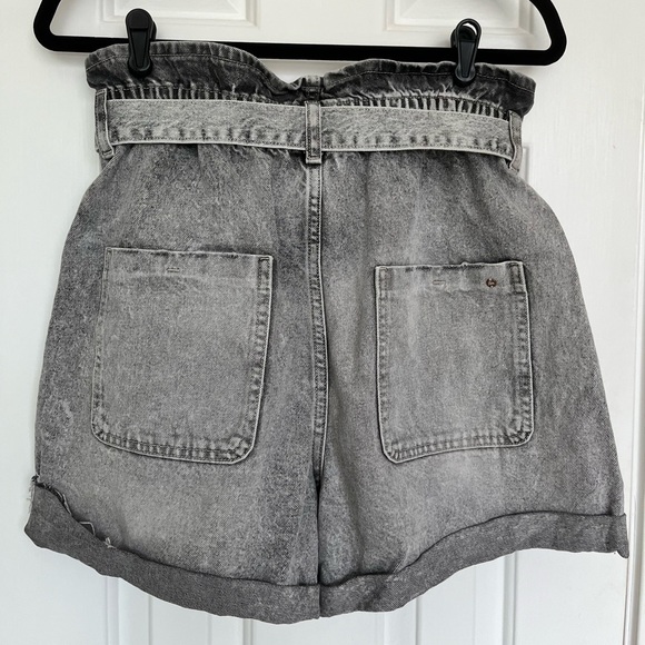 ZARA gray denim paper bag short - Picture 7 of 10